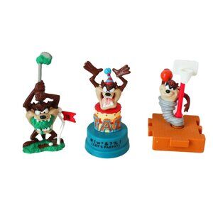 3 Vintage Tazmanian Devil PVC Figurine Golfing Party Cake & Basketball Themes Co